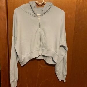 Light blue Cropped Hoodie